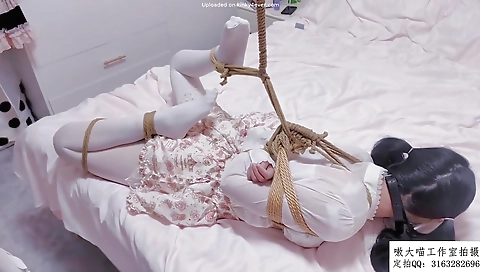 Sexy brunette fucked by her huge dildo