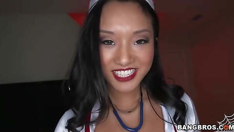 Hawt beauty with a sexy body and military