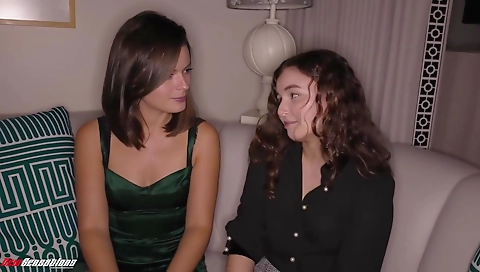 Sexy young chick fucked by two guys