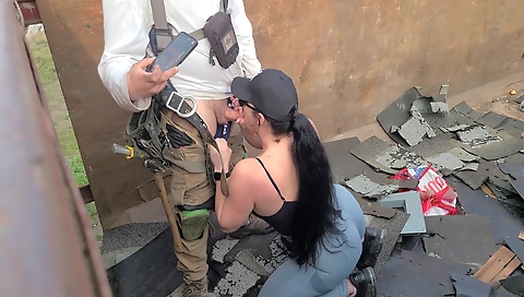 Showere fucks his wife's pussy in the kitchen